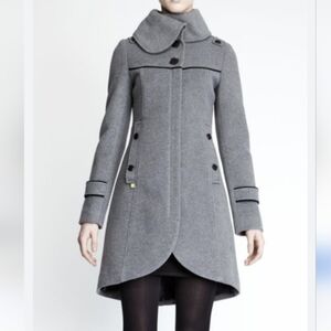 Soia & Kyo Zipped Wool Coat Grey size Medium